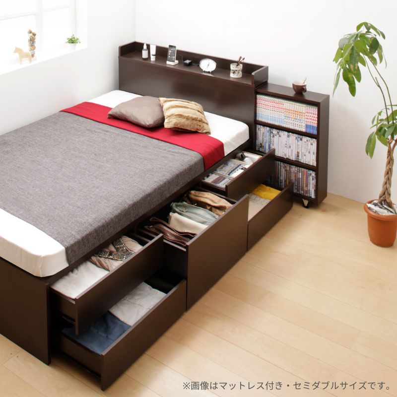 スライド収納付き_大容量チェストベッド Every-IN エブリーイン